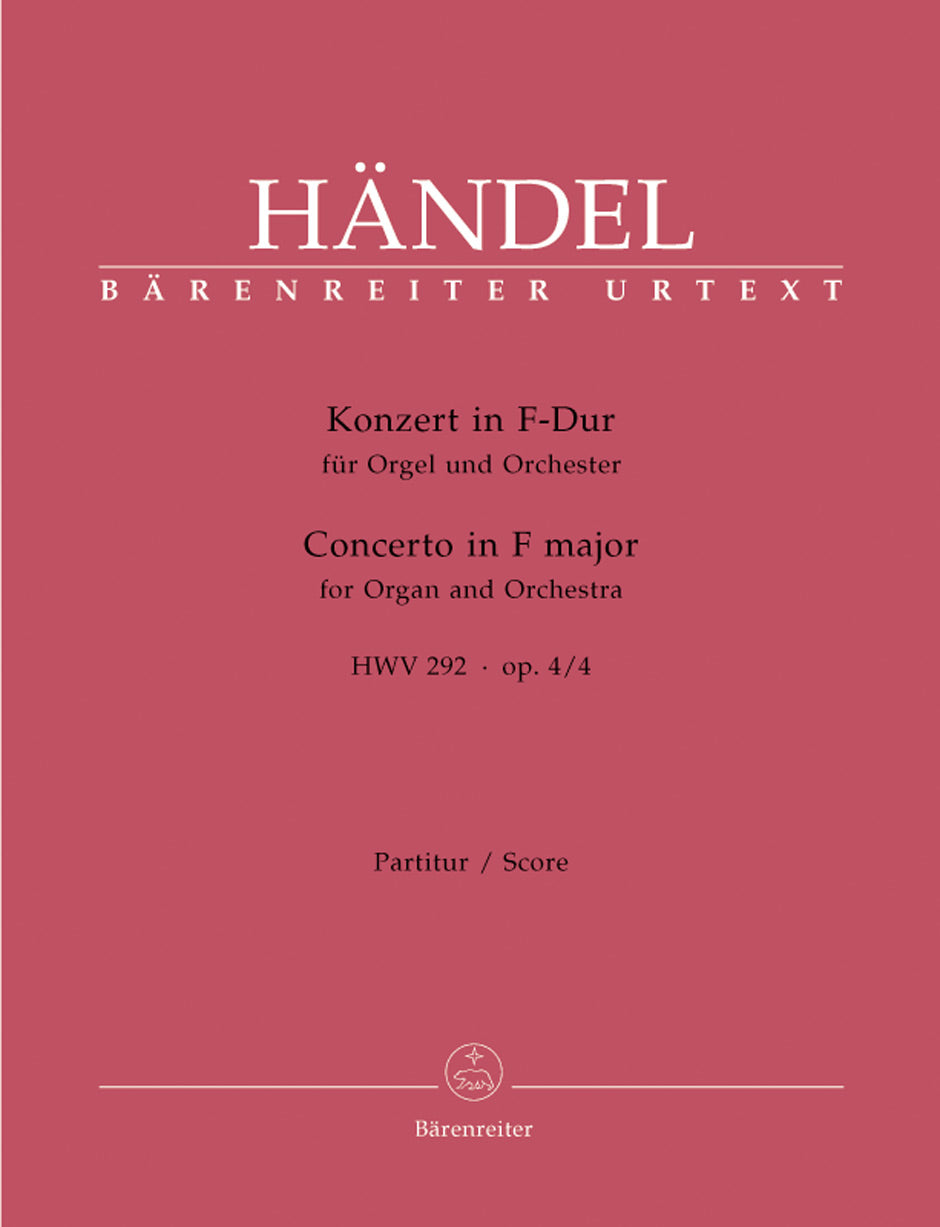 Handel: Organ Concerto Op 4 No 4 in F - Full Score