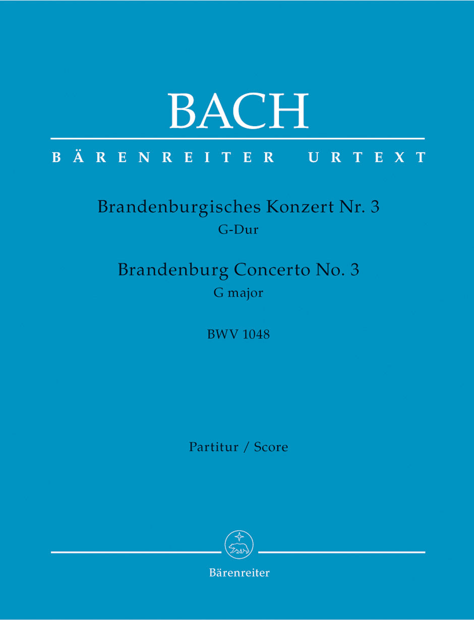 Bach: Brandenburg Concerto No 3 New Ed - Full Score