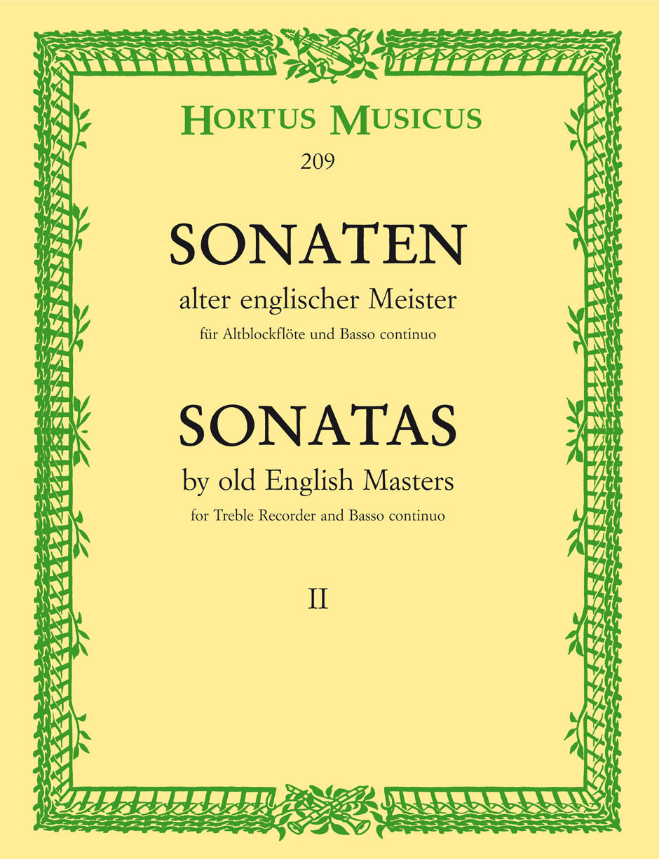 Sonatas by the Old English Masters - Vol 2 for Treble Recorder