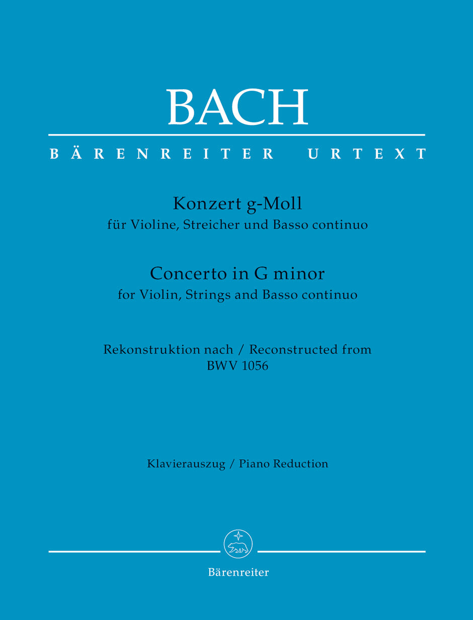 Bach: Violin Concerto in G Minor for Violin & Piano