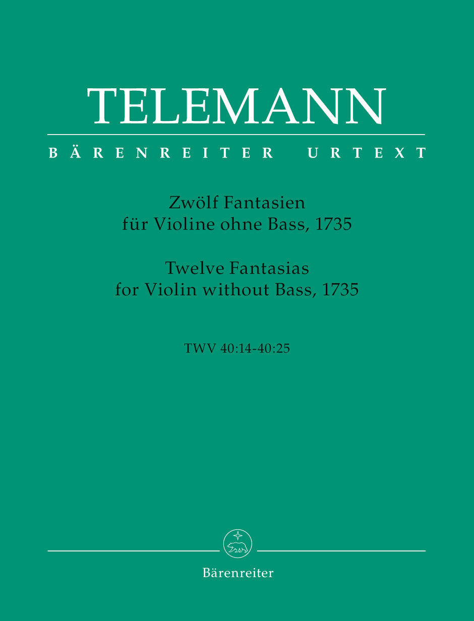 Telemann: Twelve Fantasias for Solo Violin TWV 40:14-25