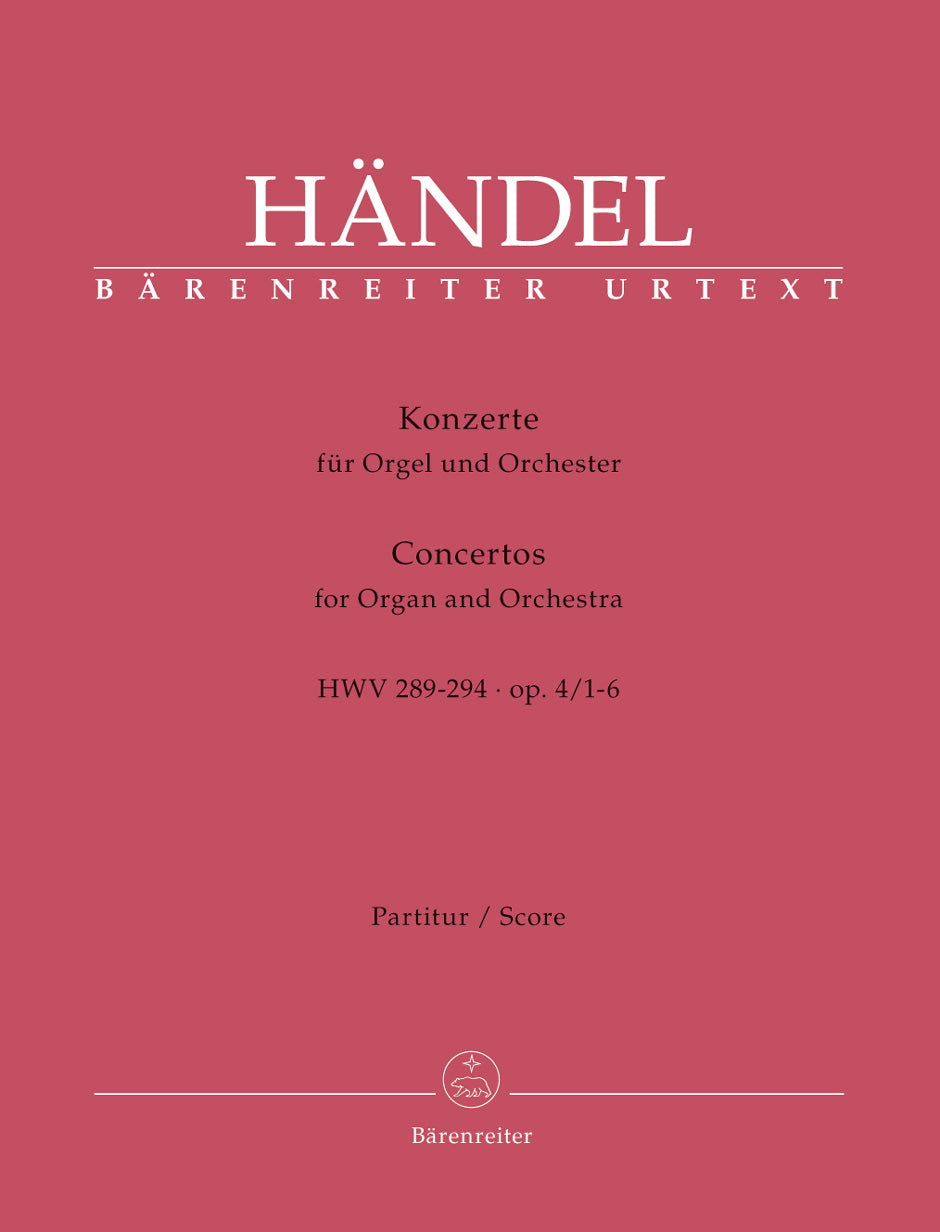 Handel: Organ Concertos Op 4 Nos 1-6 - Full Score
