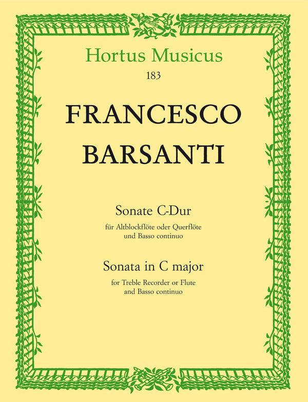 Barsanti: Sonata in C forTreble Recorder & Basso Continuo