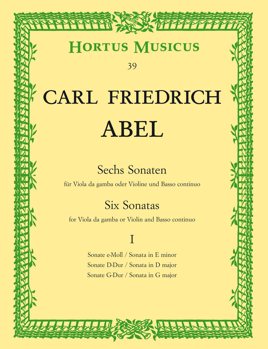 Abel: 6 Sonatas, Book 1 for Viola Da Gamba & Basso Continuo