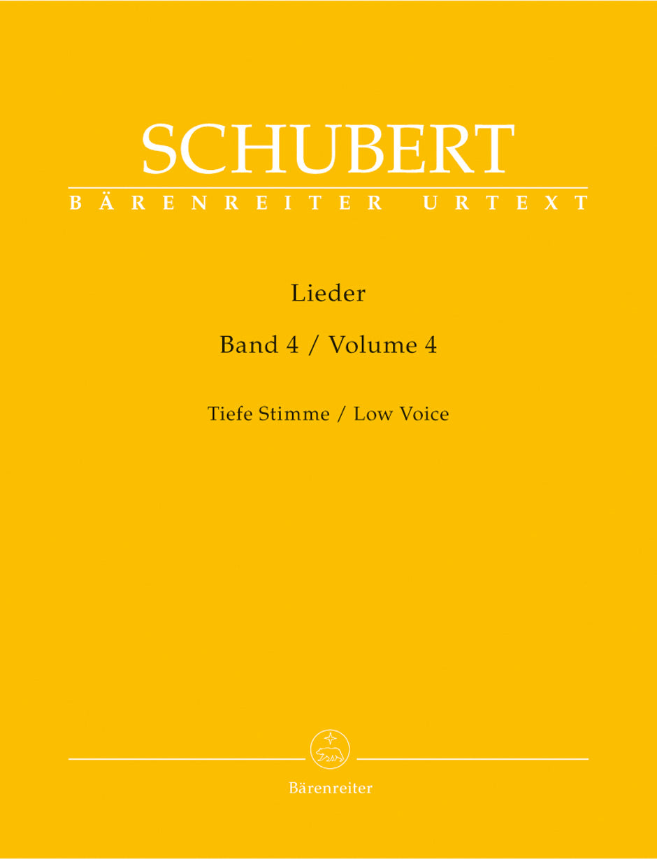 Schubert: Lieder Volume 4 for Low Voice