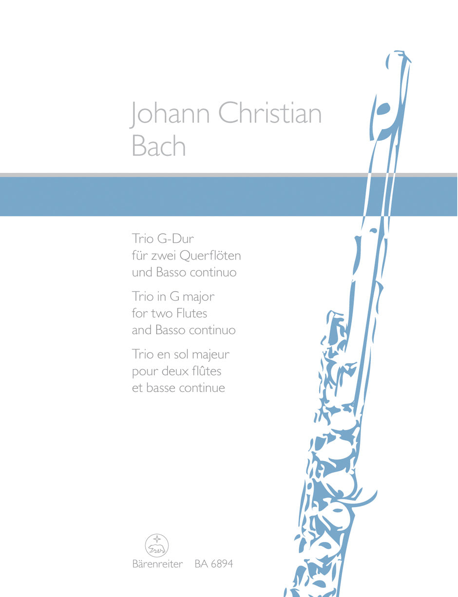 J.C Bach: Trio in G for 2 Flutes & Basso Continuo