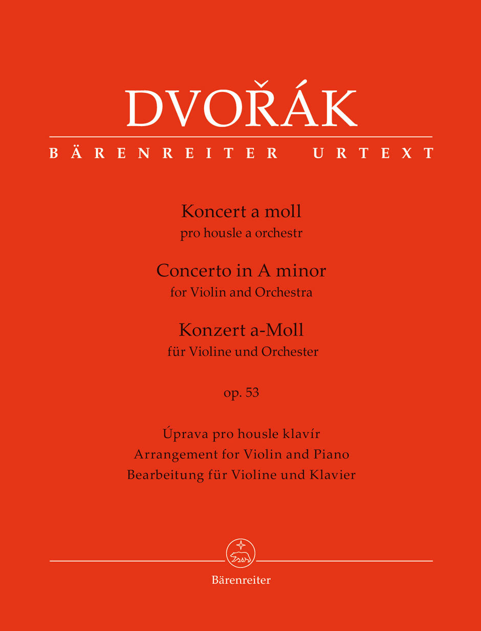 Dvořák: Violin Concerto in A Minor Op 53 for Violin & Piano