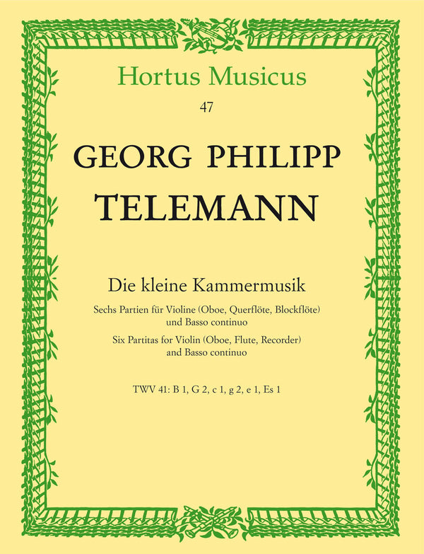 Telemann: Six Partitas for Descant Recorder & Piano