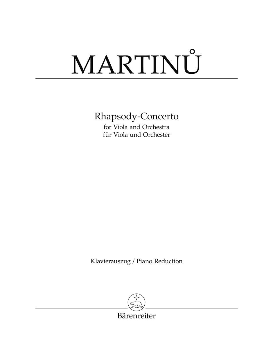 Martinu: Rhapsody Concerto for Viola & Piano