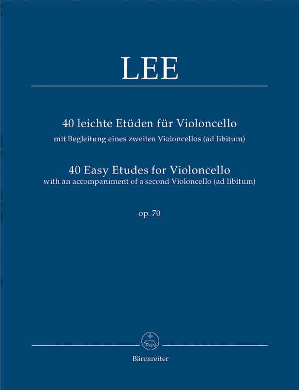 Lee : 40 Easy Etudes for Cello Op 70