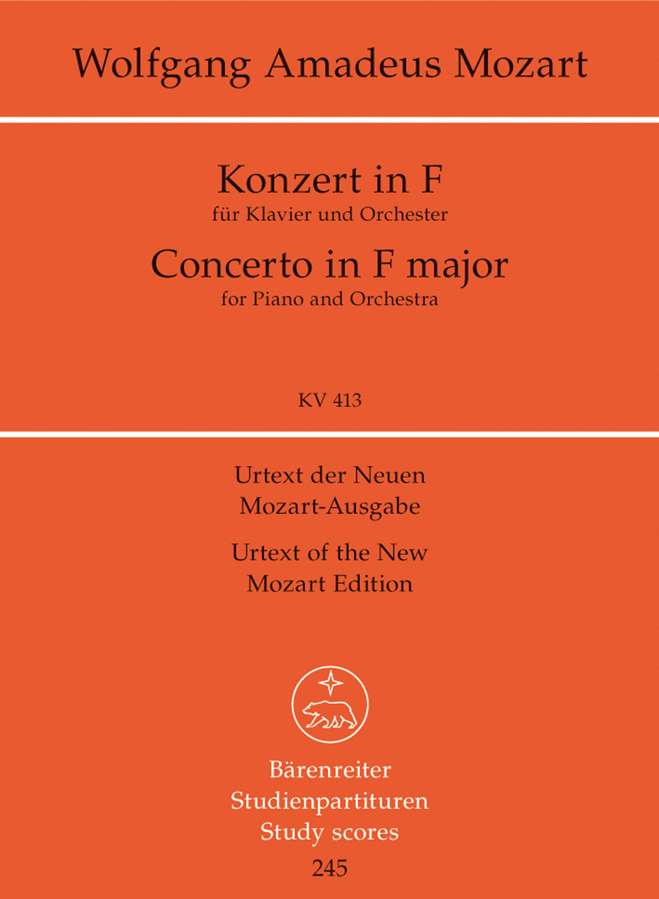 Mozart: Piano Concerto No 11 in F K413 - Study Score