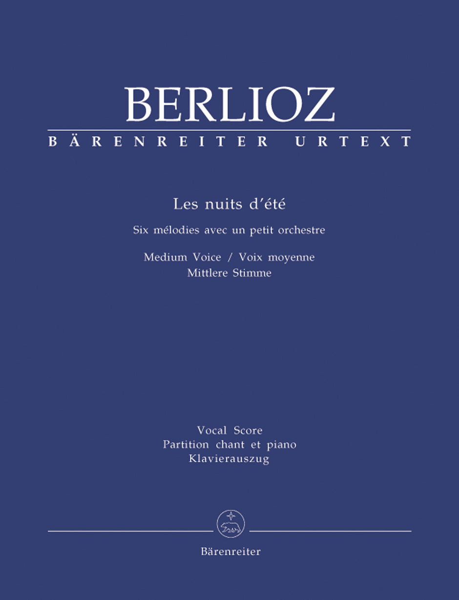 Berlioz: Les Nuits Dete for Medium Voice & Piano