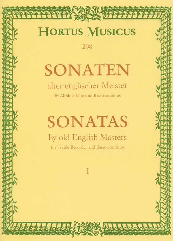 Sonatas by the Old English Masters - Vol 1 for Treble Recorder