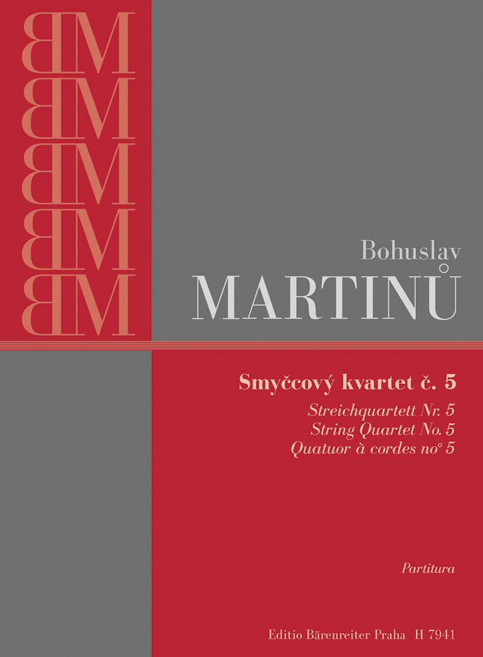 Martinu: String Quartet No 5 - Mini Score