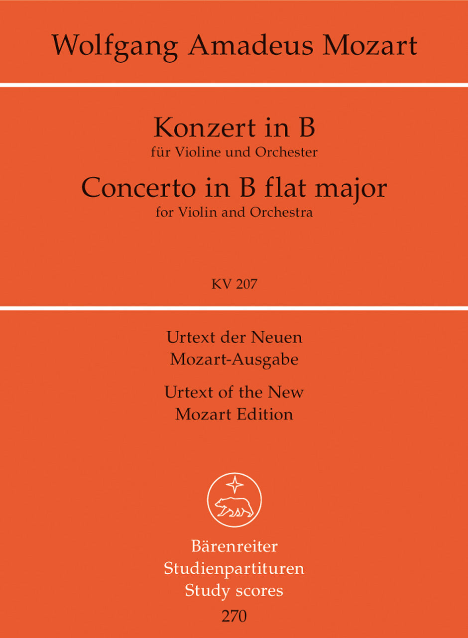 Mozart: Violin Concerto No 1 B Flat - Study Score