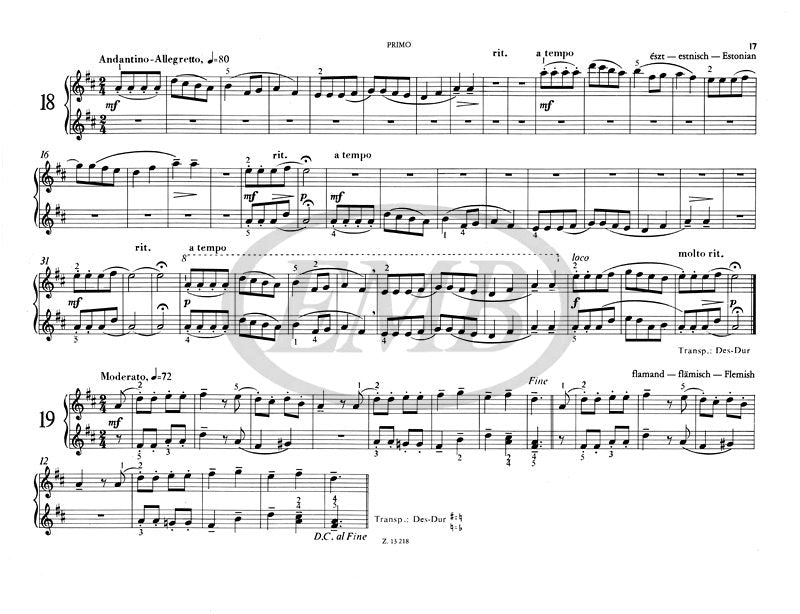 Papp: Children's Songs from Europe for Piano Duet