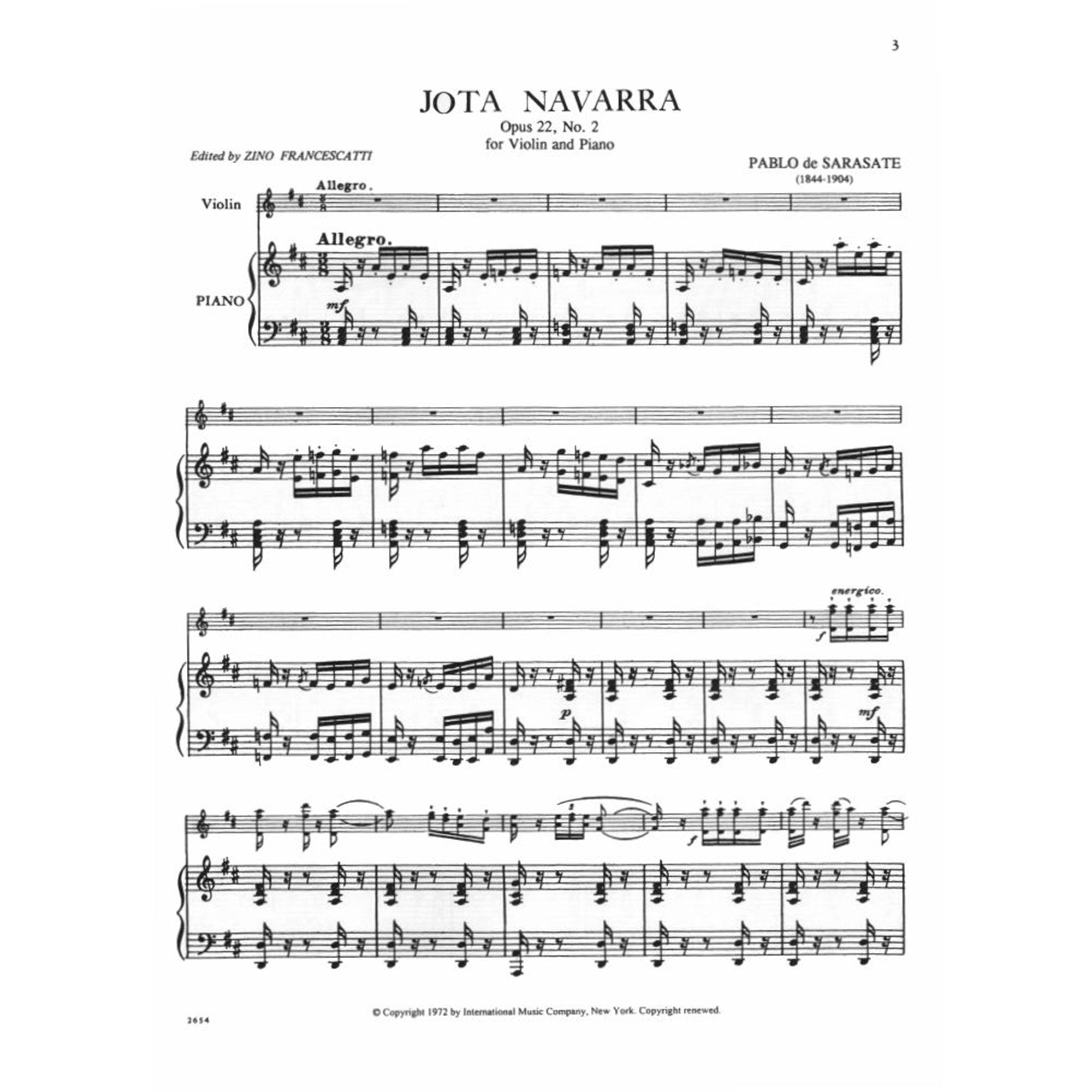 Sarasate: Jota Navarra - Op. 22, No. 2 (Spanish Dances)
