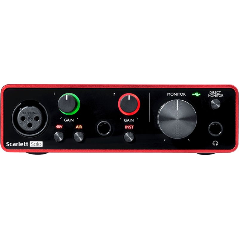 Focusrite Scarlett Solo 2-in/2-out (Gen 3) USB Audio Interface