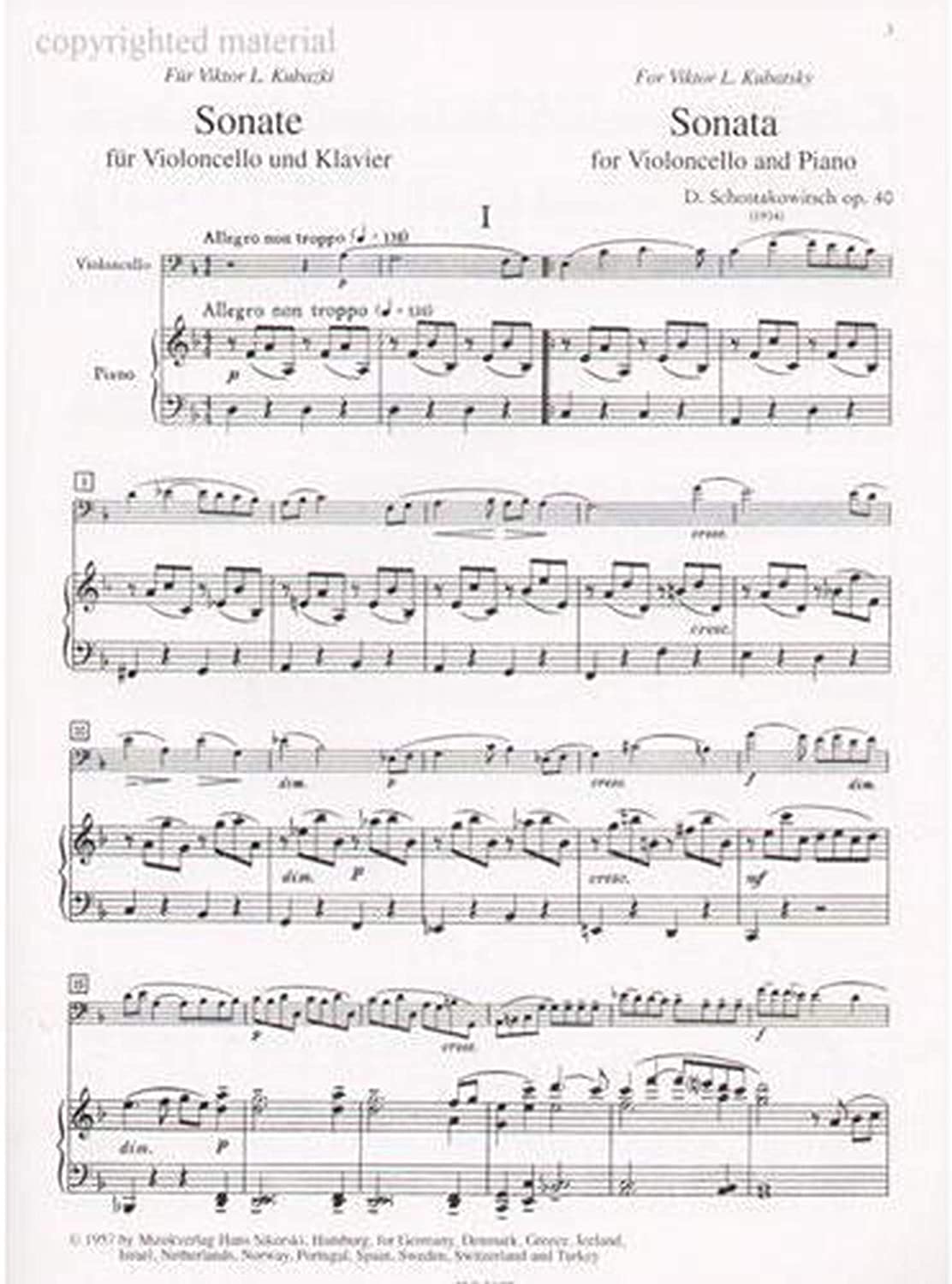 Shostakovich: Sonata for Cello and Piano, Op. 40
