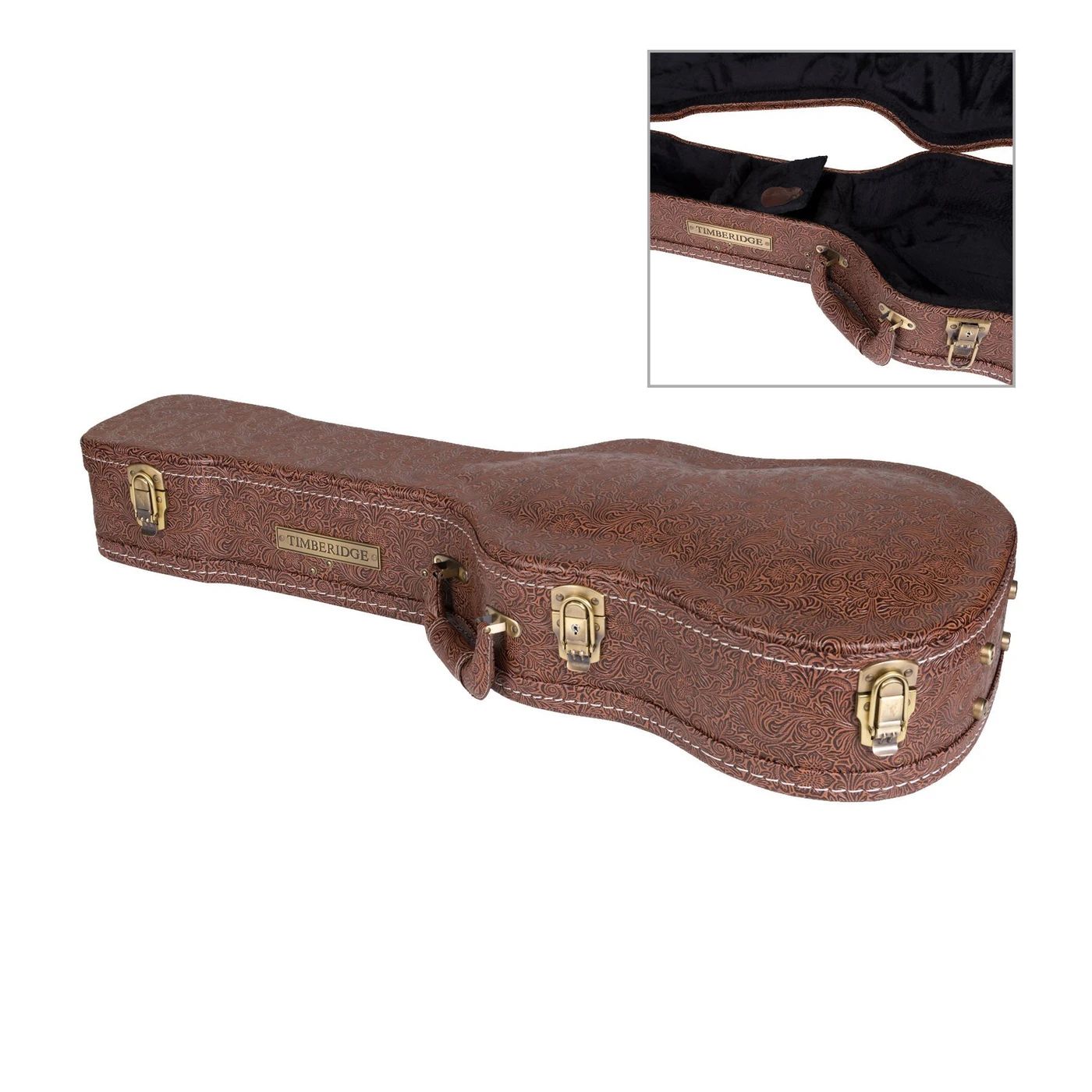 Timberidge '4 Series' Left Handed Cedar Solid Top Traveller Mini Acoustic-Electric Guitar (Natural Satin)