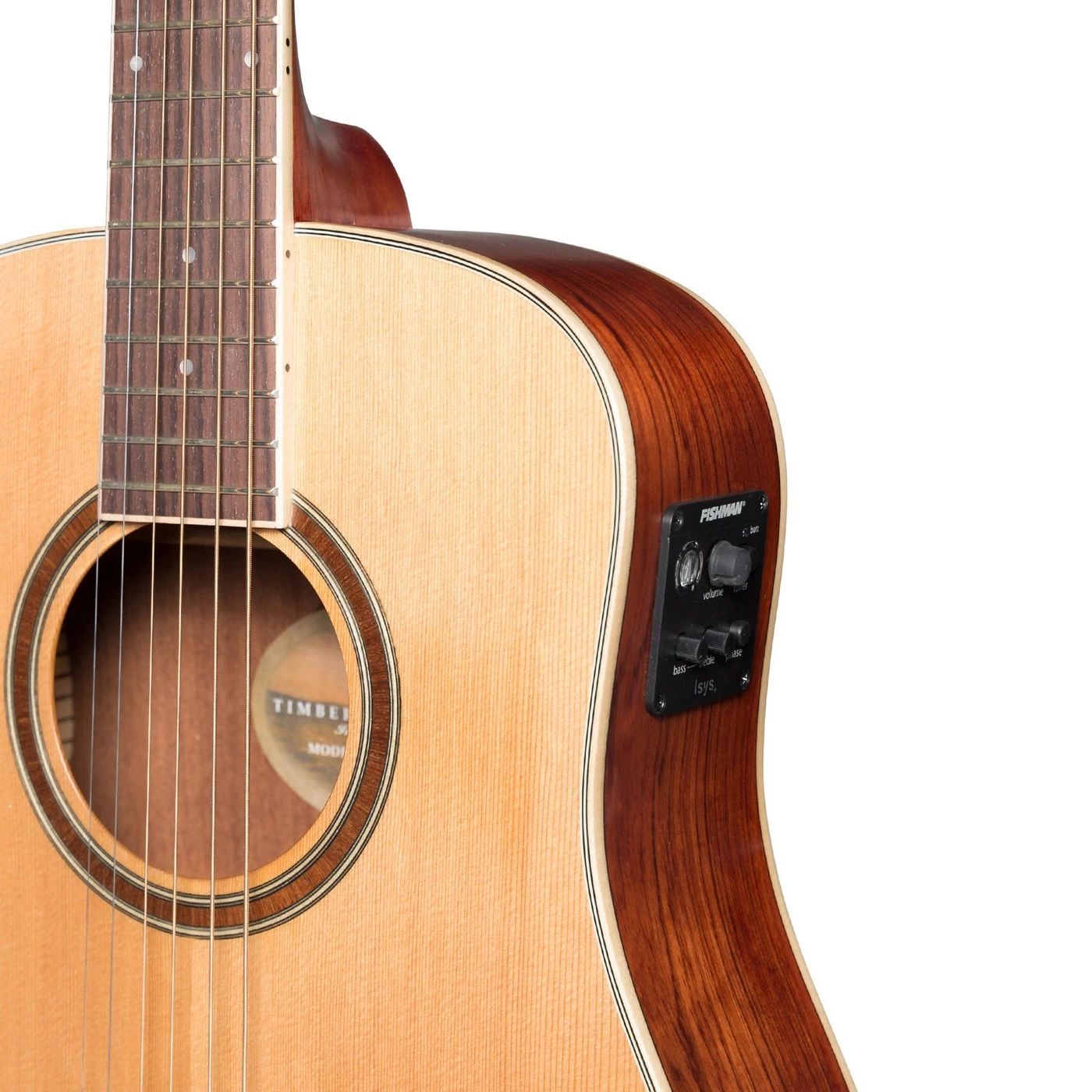 Timberidge '4 Series' Left Handed Cedar Solid Top Traveller Mini Acoustic-Electric Guitar (Natural Satin)