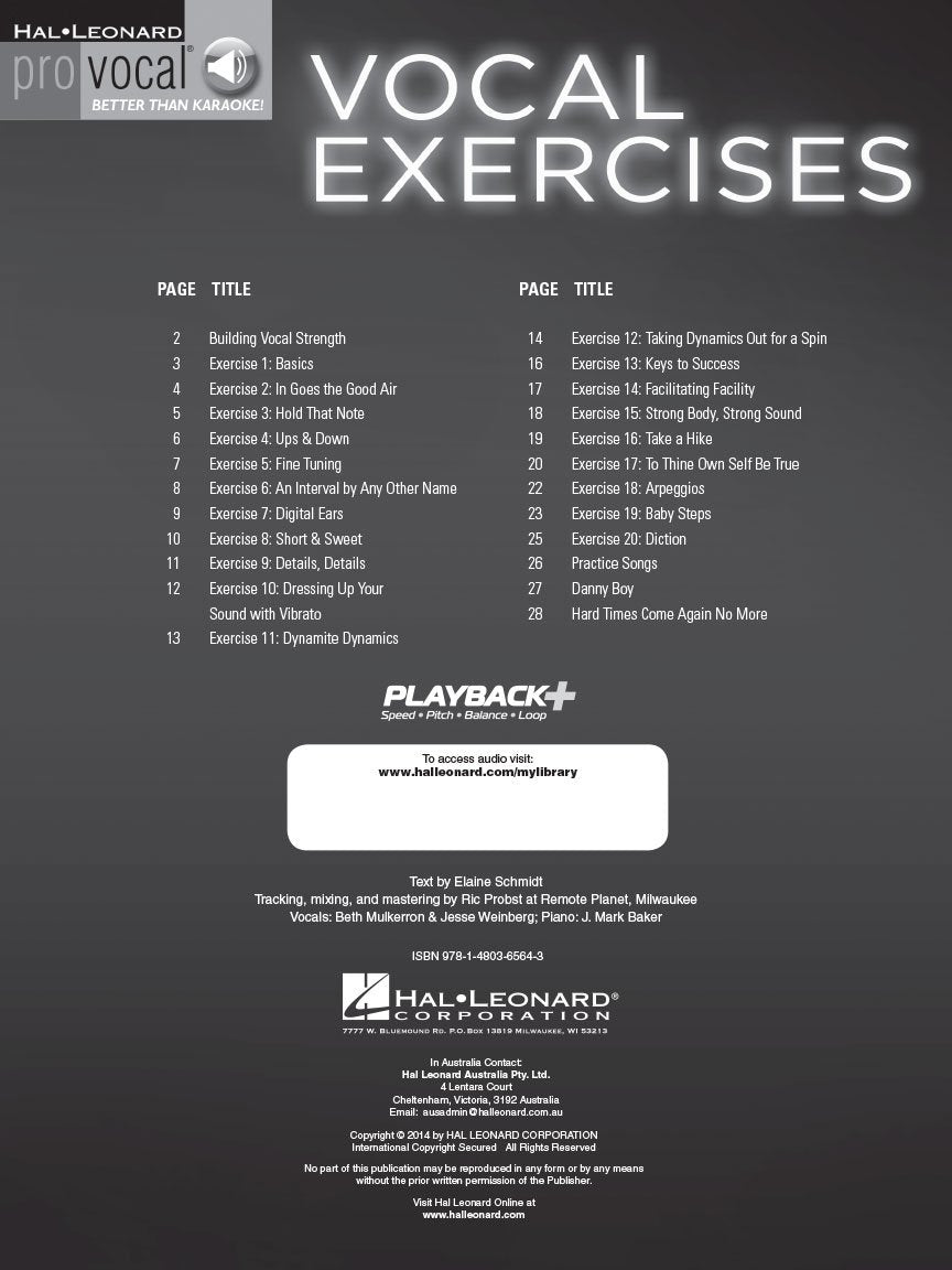 Vocal Exercises for Building Strength, Endurance and Facility
