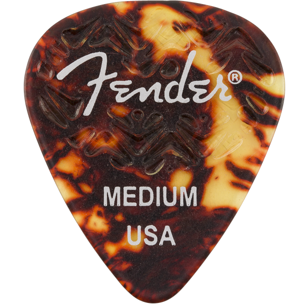 Fender Picks Tortoise Shell Wavelength 351 Shape 6 Pack Medium